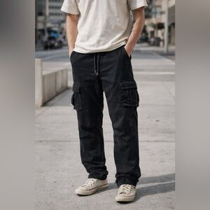 Twice Men's Slim Black  cargo Joggers 36
B18